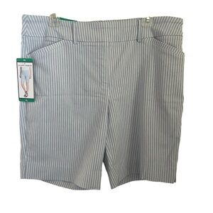 Hilary Radley New Bermuda Shorts - Light Blue striped - XL - NWT